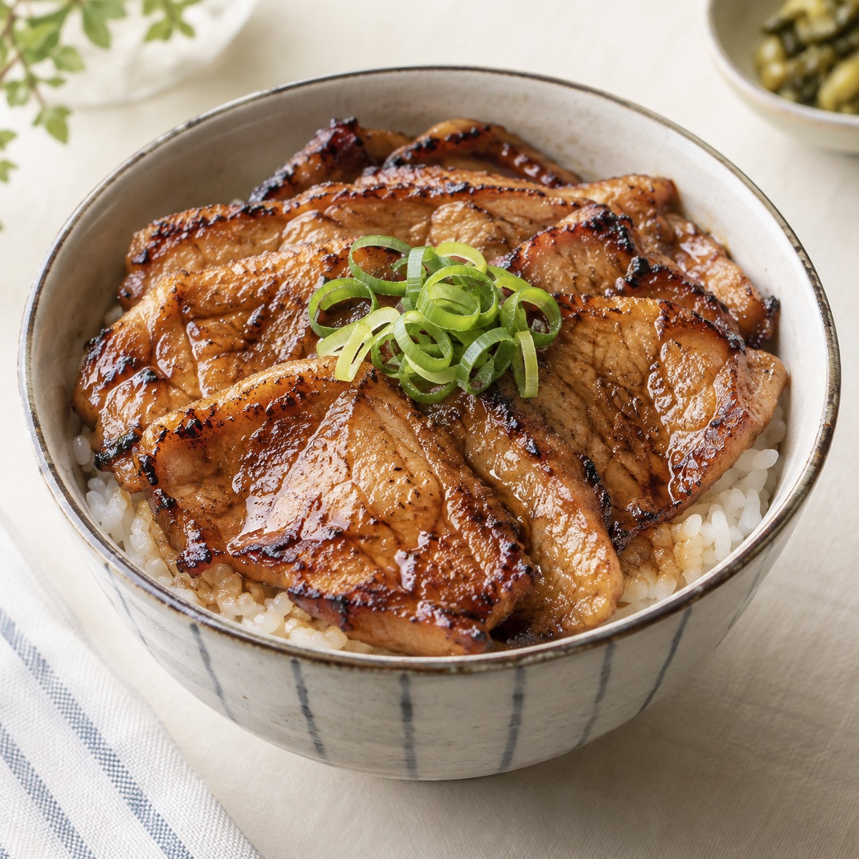 带广・市区・猪肉饭餐桌带广猪肉盖饭